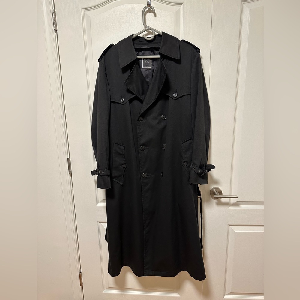 Dior Black Trench Coat Elegant Outerwear